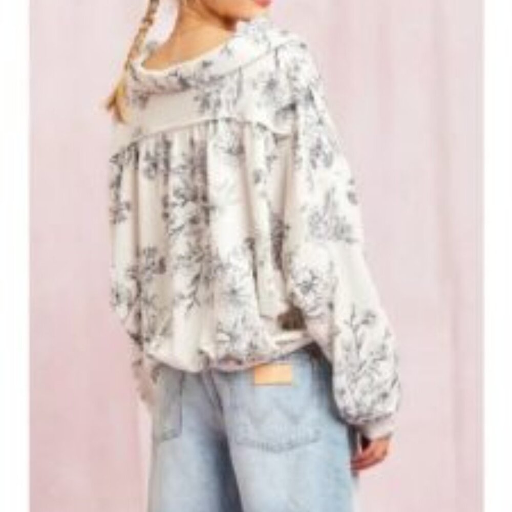 Weekend Wildflower Slouchy Terry Top - Picture 3 of 7